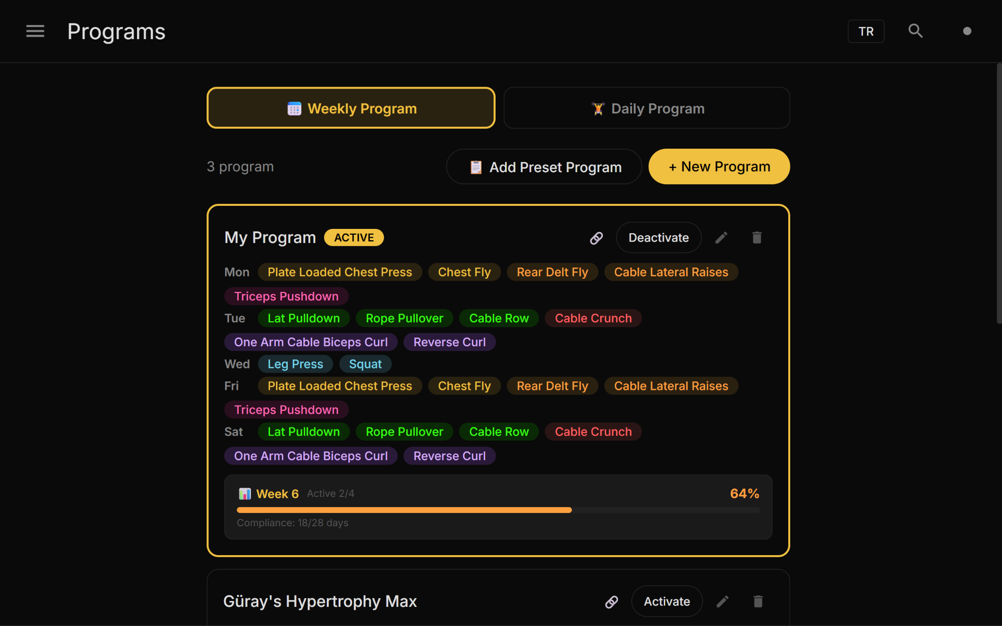 LogWise easy program builder mockup